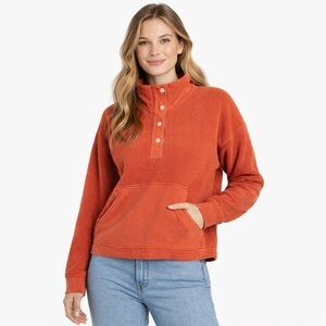 REI Co Op Wallace Lake Hemp Cotton Henley Fleece Pullover Medium